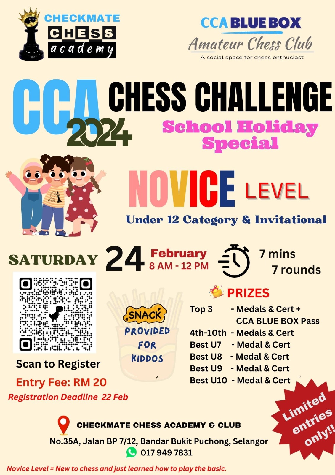 CCA Chess Challenge 2024 School Holiday Special U12