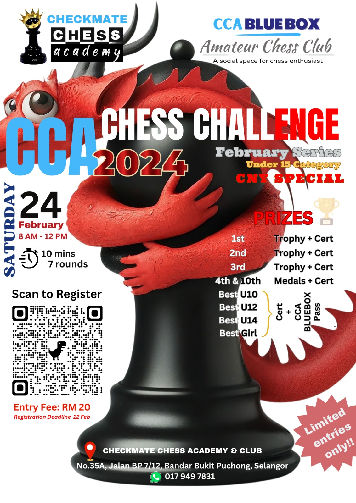 CCA Chess Challenge 2024 February Series - Under 15 Category
