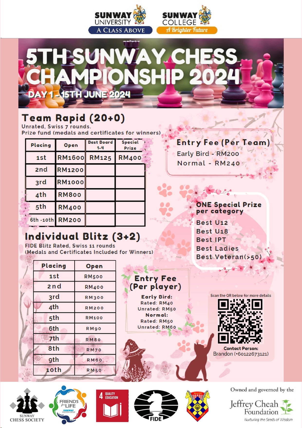 5th Sunway Chess Championship 2024 Team Rapid Malaysia Calendar Events