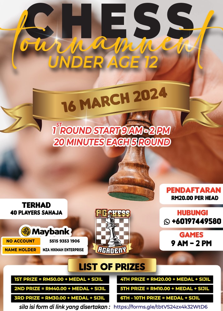 Chess Tournament Under Age 12 (Pasir Gudang)