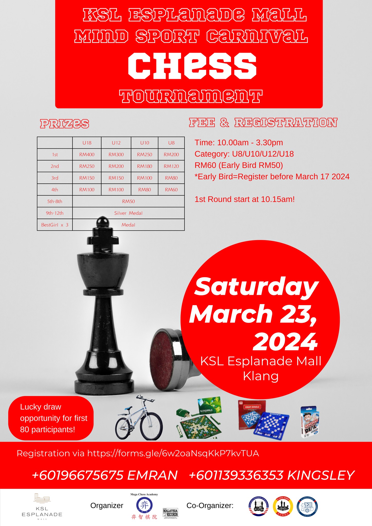 KSL Esplanade Mall Chess Tournament March 2024