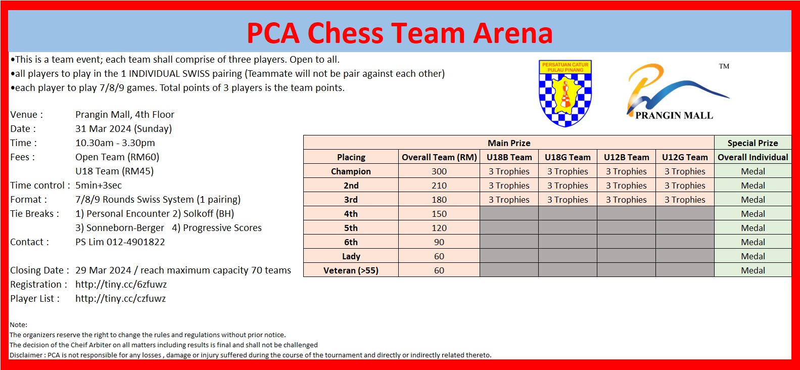 PCA Chess Team Arena