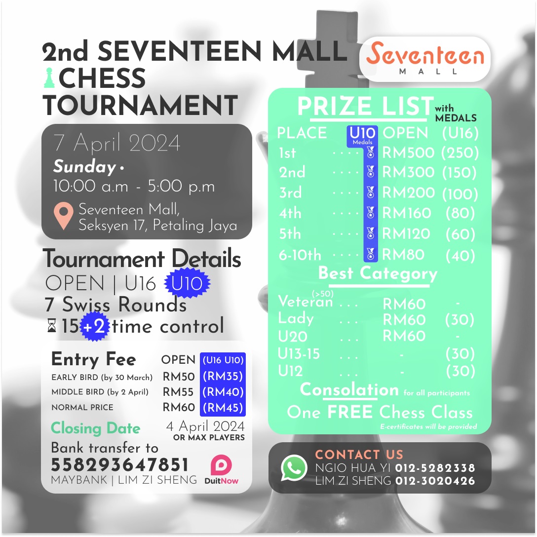 2nd Seventeen Mall Chess Tournament (Open)