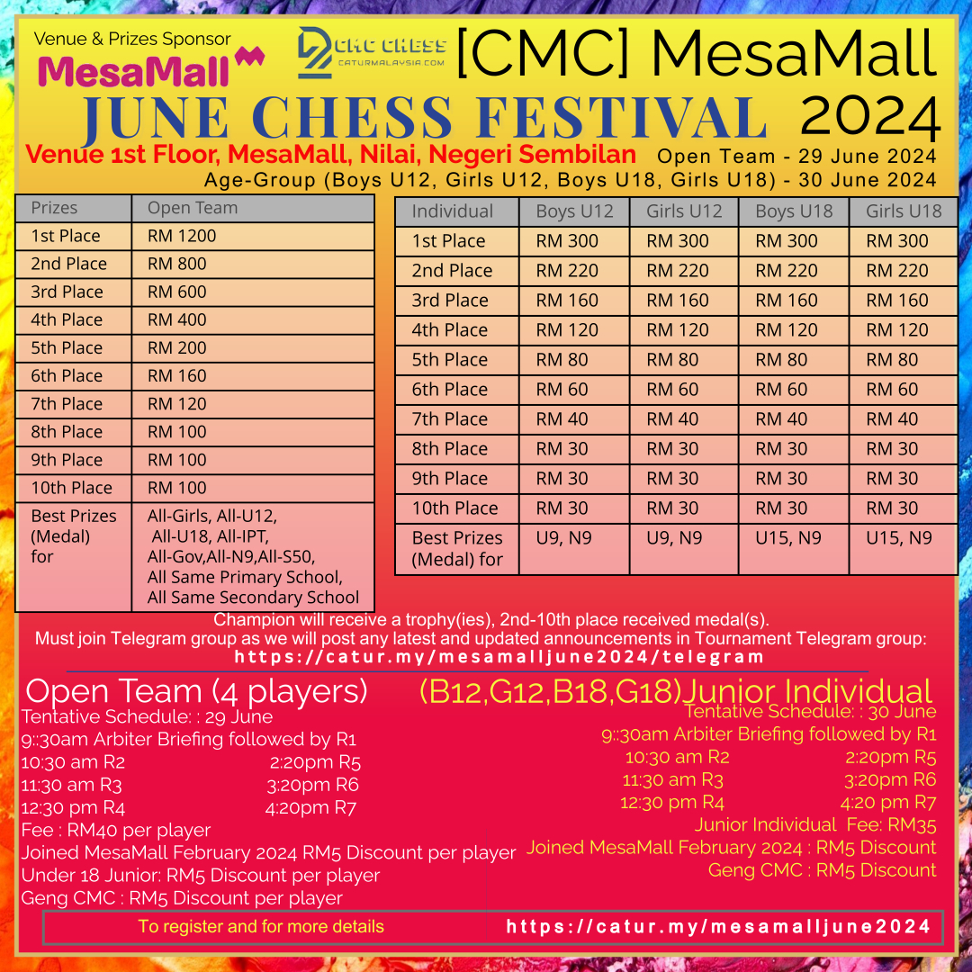 [CMC] MesaMall June Chess Festival 2024 (B12 / G12 / B18 / G18)