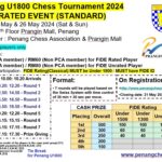 Penang U1800 Chess Tournament 2024 FIDE Rated Event (Classical) - May 2024